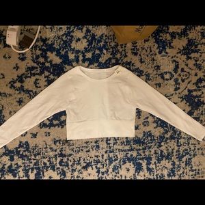 Aerie offline cropped white long sleeve work out top brand new.